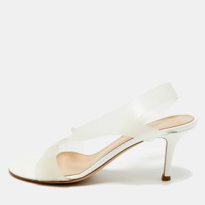 Gianvito Rossi White PVC Metropolis Slingback Sandals Size 37.5, Sandals - Luxury Closet catalog