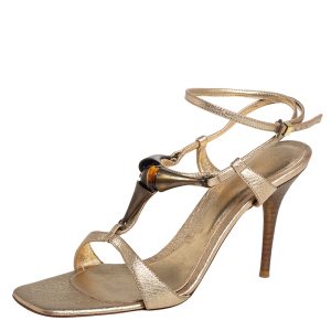 Gianvito Rossi Gold Leather Embellished Ankle Strap Sandals Size 37, Sandals - Luxury Closet catalog