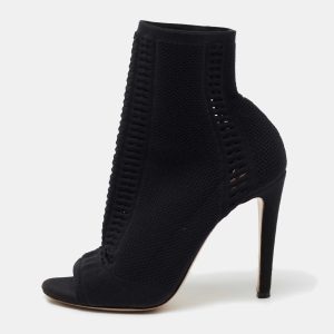 Gianvito Rossi Black Knit Fabric Vires Open-Toe Ankle Booties Size 40, Boots - Luxury Closet catalog