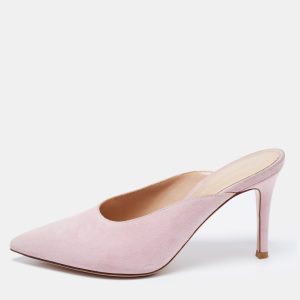 Gianvito Rossi Pink Suede Pointed Toe Mules Size 34, Sandals - Luxury Closet catalog