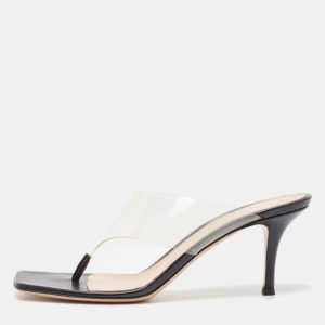 Gianvito Rossi Black Leather and PVC Thong Slide Sandals Size 38.5, Sandals - Luxury Closet catalog