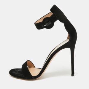 Gianvito Rossi Black Velvet Portofino Sandals Size 40, Sandals - Luxury Closet catalog