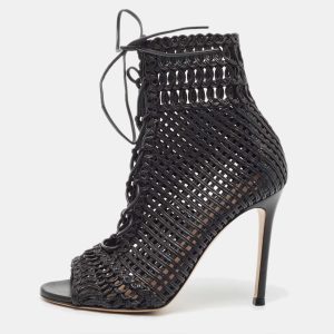 Gianvito Rossi Black Leather Woven Lace Up Sandals Size 35, Sandals - Luxury Closet catalog