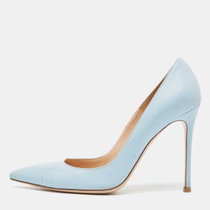 Gianvito Rossi Light Blue Leather Pointed Toe Pumps Size 39, Pumps - Luxury Closet catalog
