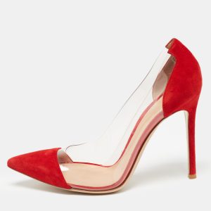 Gianvito Rossi Red Suede and PVC Gianvito 105 Pumps Size 38, Pumps - Luxury Closet catalog