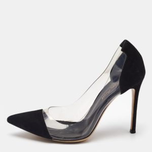Gianvito Rossi Black Suede and PVC Plexi Pumps Size 38.5, Pumps - Luxury Closet catalog