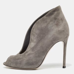 Gianvito Rossi Grey Suede Vamp Booties Size 35.5, Boots - Luxury Closet catalog