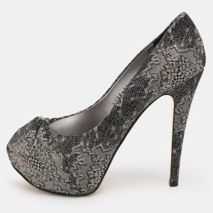 Gina Metallic Lace Platform Pumps Size 37.5, Pumps - Luxury Closet catalog