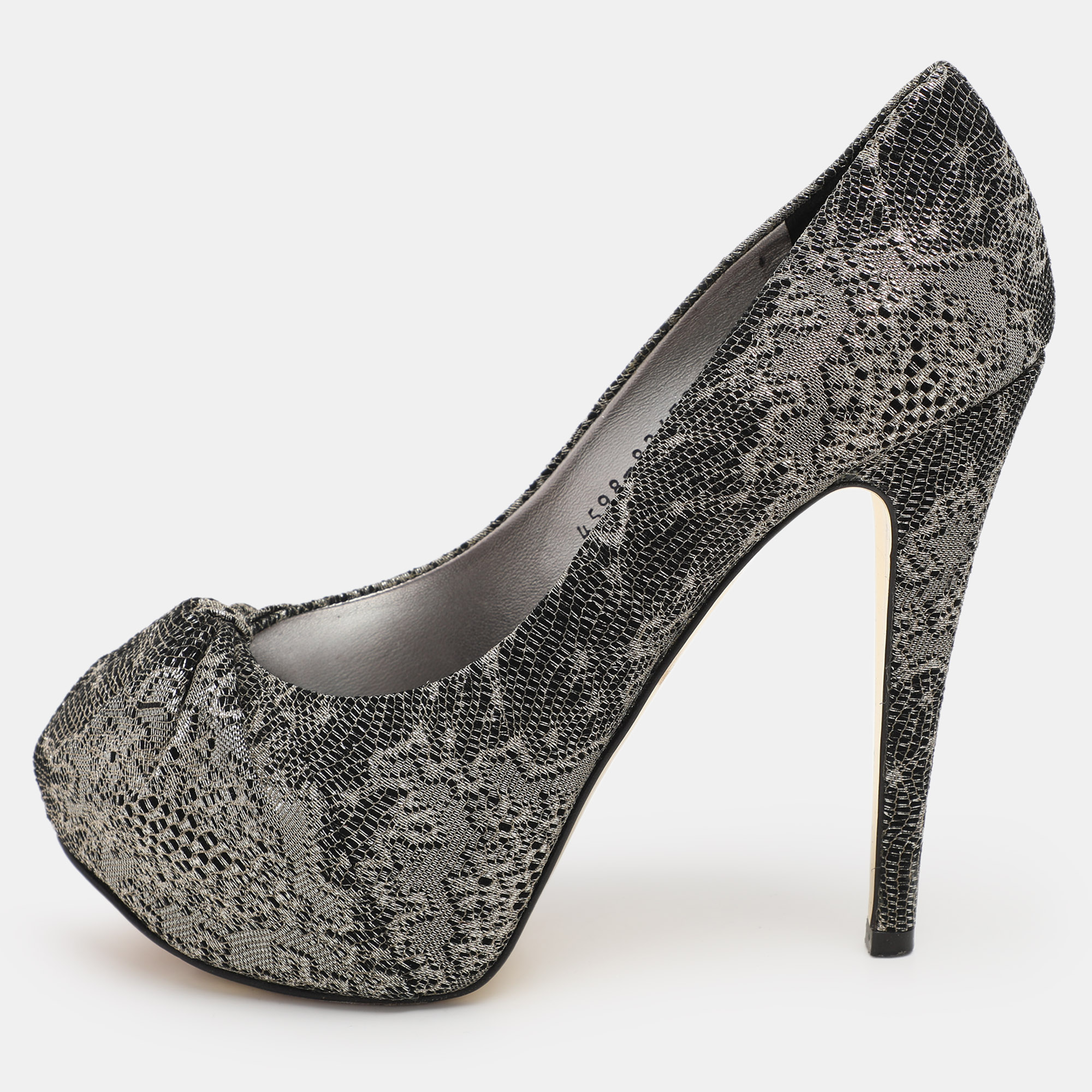 Gina Metallic Lace Platform Pumps Size 37.5, Pumps - Luxury Closet catalog