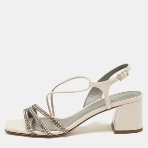 Gina Cream Patent Leather Chadwick Slingback Sandals Size 36, Sandals - Luxury Closet catalog