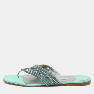 Gina Green Crystals Embellished Thong Flats Size 38, Flats - Luxury Closet catalog