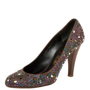 Gina Brown Satin Crystal Embellished  Pumps Size 38.5, Pumps - Luxury Closet catalog