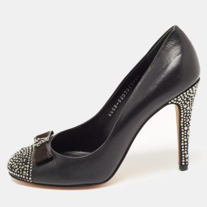 Gina Black Leather Embellished Pumps Size 39.5, Pumps - Luxury Closet catalog