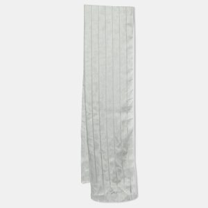 Giorgio Armani Grey Stripe Pattern Silk Blend Stole, Scarves & Shawls - Luxury Closet catalog