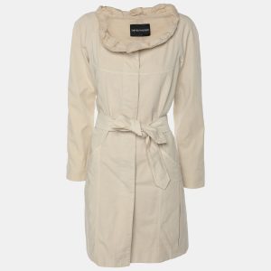 Giorgio Armani Cream Cotton Belted Coat S, Coats & Jackets - Luxury Closet catalog