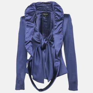 Giorgio Armani Blue Crepe Tie-Up Blazer M, Coats & Jackets - Luxury Closet catalog