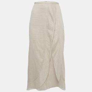 Giorgio Armani Light Pink Muslin Cotton Draped Maxi Skirt L, Skirts - Luxury Closet catalog