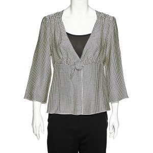 Giorgio Armani White Polka Dotted Silk Satin Gathered Blouse L, Shirts & Tops - Luxury Closet catalog