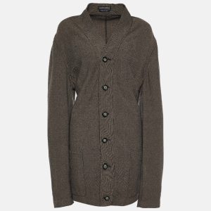 Giorgio Armani Vintage Brown Patterned Wool Button Front Cardigan XL, Sweaters & Cardigans - Luxury Closet catalog