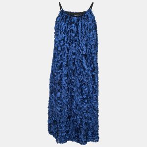 Giorgio Armani Blue Floral Applique Tulle Shift Dress S, Dresses - Luxury Closet catalog