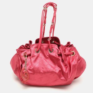 Giorgio Armani Pink Snake Print Nylon Drawstring Shoulder Bag, Shoulder Bags - Luxury Closet catalog
