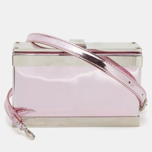 Giuseppe Zanotti Metallic Pink Patent Leather And Metal Box Crossbody Bag, Handbags - Luxury Closet catalog