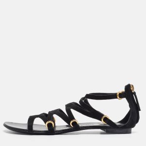 Giuseppe Zanotti Black Suede Strappy Flat Sandals Size 38, Sandals - Luxury Closet catalog