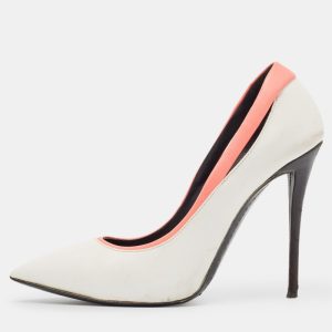 Giuseppe Zanotti White/Pink Leather Pointed Toe Pumps Size 37, Pumps - Luxury Closet catalog