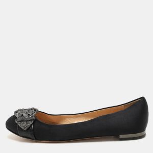 Giuseppe Zanotti Black Satin Embellished Ballet Flats Size 39, Flats - Luxury Closet catalog