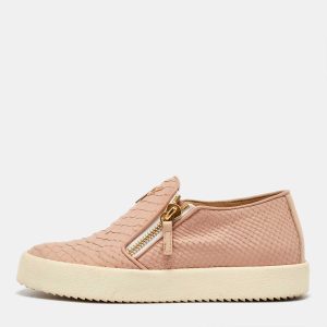 Giuseppe Zanotti Pink Python Embossed Leather London Slip on Sneakers Size 39, Athletic Shoes & Sneakers - Luxury Closet catalog