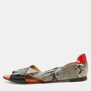 Giuseppe Zanotti Multicolor Python Embossed and Patent Leather D'orsay Flat Sandals Size 41, Sandals - Luxury Closet catalog