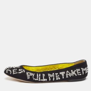 Giuseppe Zanotti Black Suede Crystal Embellished Ballet Flats Size 36, Flats - Luxury Closet catalog