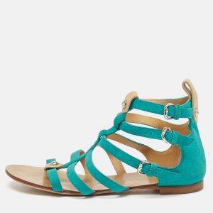 Giuseppe Zanotti Blue Suede Strappy Flat Slides Size 36, Sandals - Luxury Closet catalog
