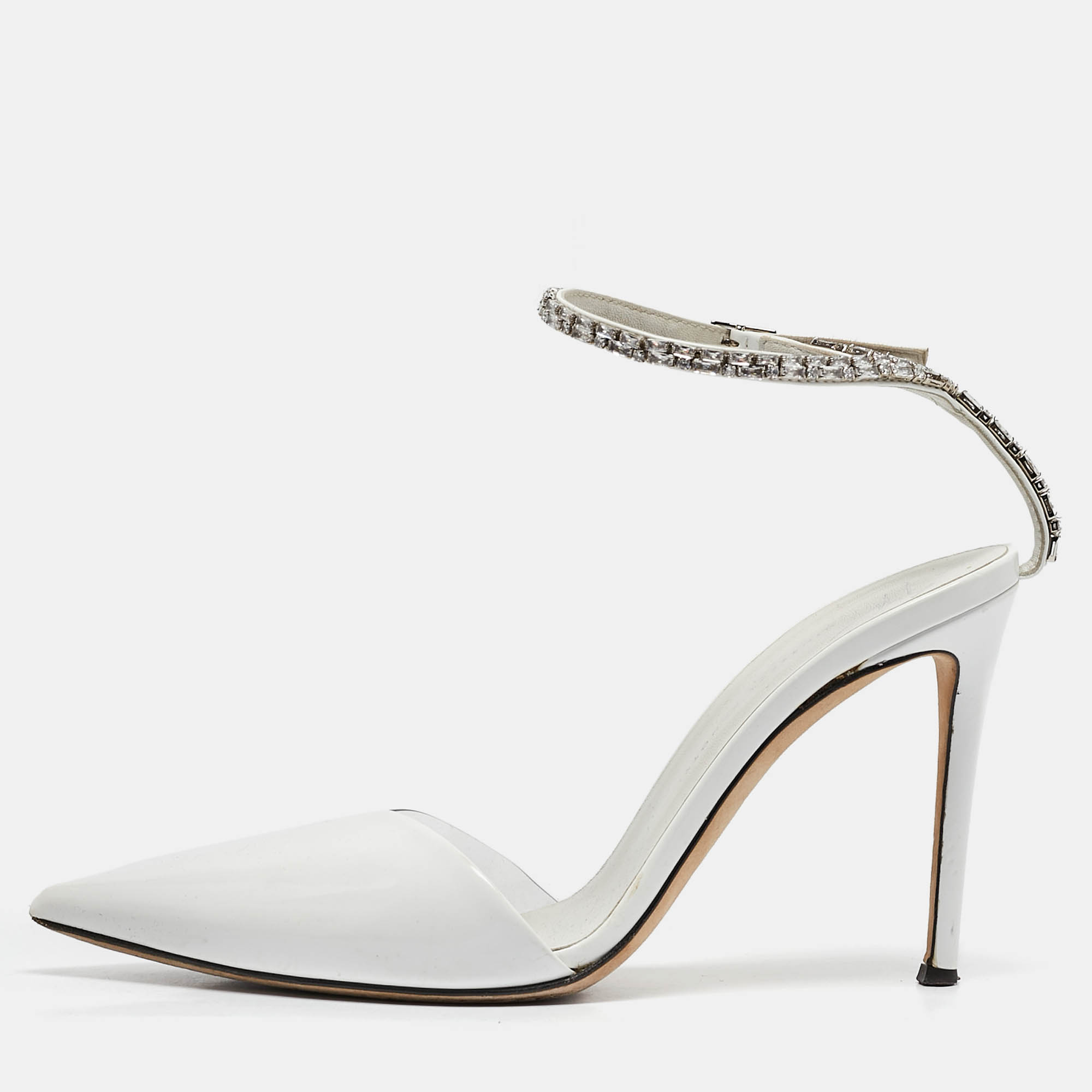 Giuseppe Zanotti White Patent Leather and PVC Crystal Embellished Pumps Size 38, Pumps - Luxury Closet catalog