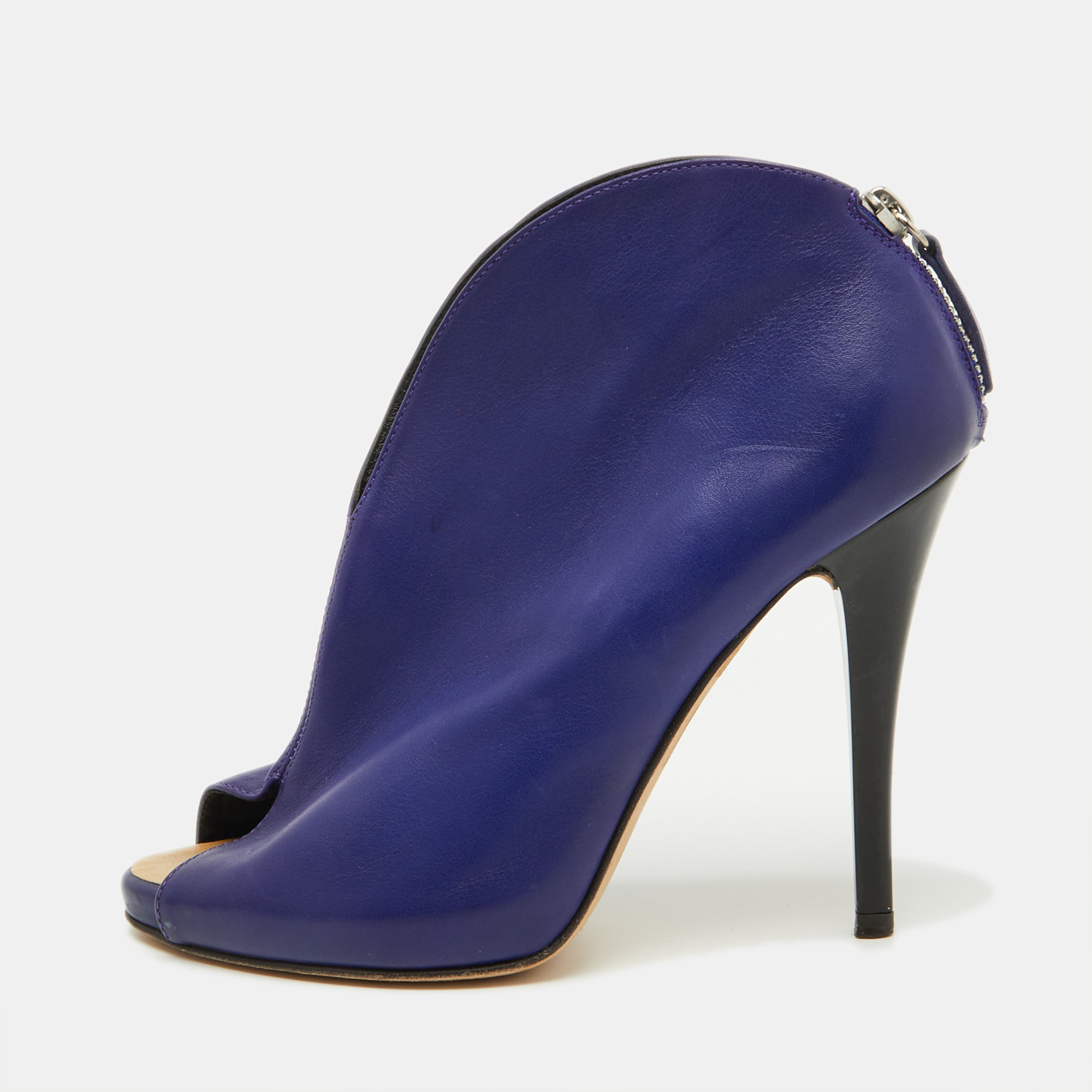Giuseppe Zanotti Purple Leather Peep Toe Ankle Booties Size 36, Boots - Luxury Closet catalog