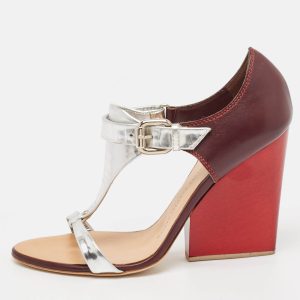 Giuseppe Zanotti Tricolor Leather Ankle Strap Block Heel Sandals Size 37.5, Sandals - Luxury Closet catalog