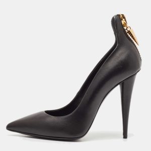 Giuseppe Zanotti Black Leather Horn Zip Back  Pumps Size 38, Pumps - Luxury Closet catalog
