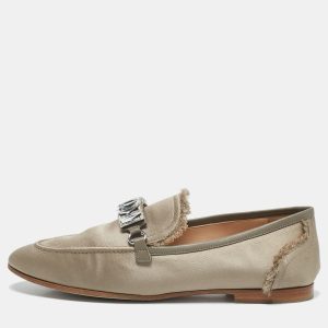 Giuseppe Zanotti Grey Satin Letizia Crystal Embellished Loafers Size 39, Loafers & Slip-Ons - Luxury Closet catalog