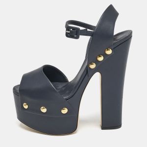 Giuseppe Zanotti Navy Blue Leather Betty Ankle Strap Platform Sandals Size 40, Sandals - Luxury Closet catalog