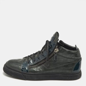 Giuseppe Zanotti Dark Green Croc Embossed Leather Kriss Sneakers Size 43, Athletic Shoes & Sneakers - Luxury Closet catalog