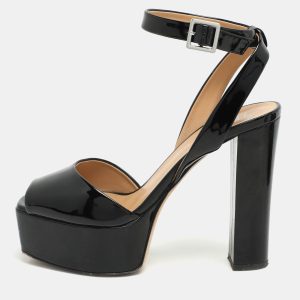 Giuseppe Zanotti Black Patent Leather Betty Platform Ankle Strap Sandals Size 38, Sandals - Luxury Closet catalog