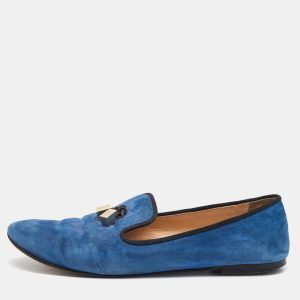 Giuseppe Zanotti Blue Suede Charm Smoking Slippers Size 41, Loafers & Slip-Ons - Luxury Closet catalog