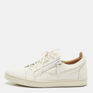 Giuseppe Zanotti White Snakeskin Embossed Leather Frankie Sneakers Size 40, Athletic Shoes & Sneakers - Luxury Closet catalog