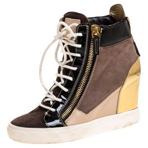 Giuseppe Zanotti Tricolor Suede Leather Wedge Sneakers Size 38, Athletic Shoes & Sneakers - Luxury Closet catalog