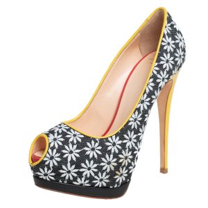 Giuseppe Zanotti Floral Print Fabric And Leather Platform Pumps Size 38, Pumps - Luxury Closet catalog