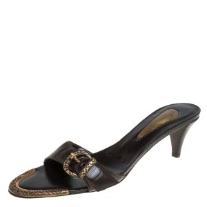 Giuseppe Zanotti Brown Leather Buckle Detail Open Toe Sandals Size 37, Sandals - Luxury Closet catalog
