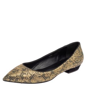 Giuseppe Zanotti Metallic Gold Textile Fabric Ballet Flats Size 37, Flats - Luxury Closet catalog
