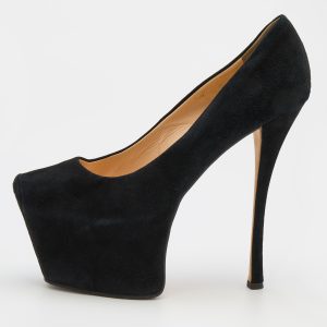 Giuseppe Zanotti Black Suede Square Toe Platform Pumps Size 40, Pumps - Luxury Closet catalog