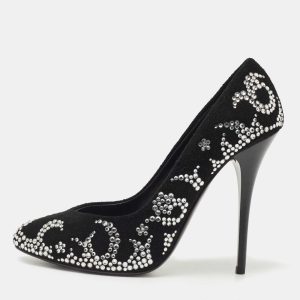Giuseppe Zanotti Black Suede Crystal Embellished Pumps Size 35, Pumps - Luxury Closet catalog