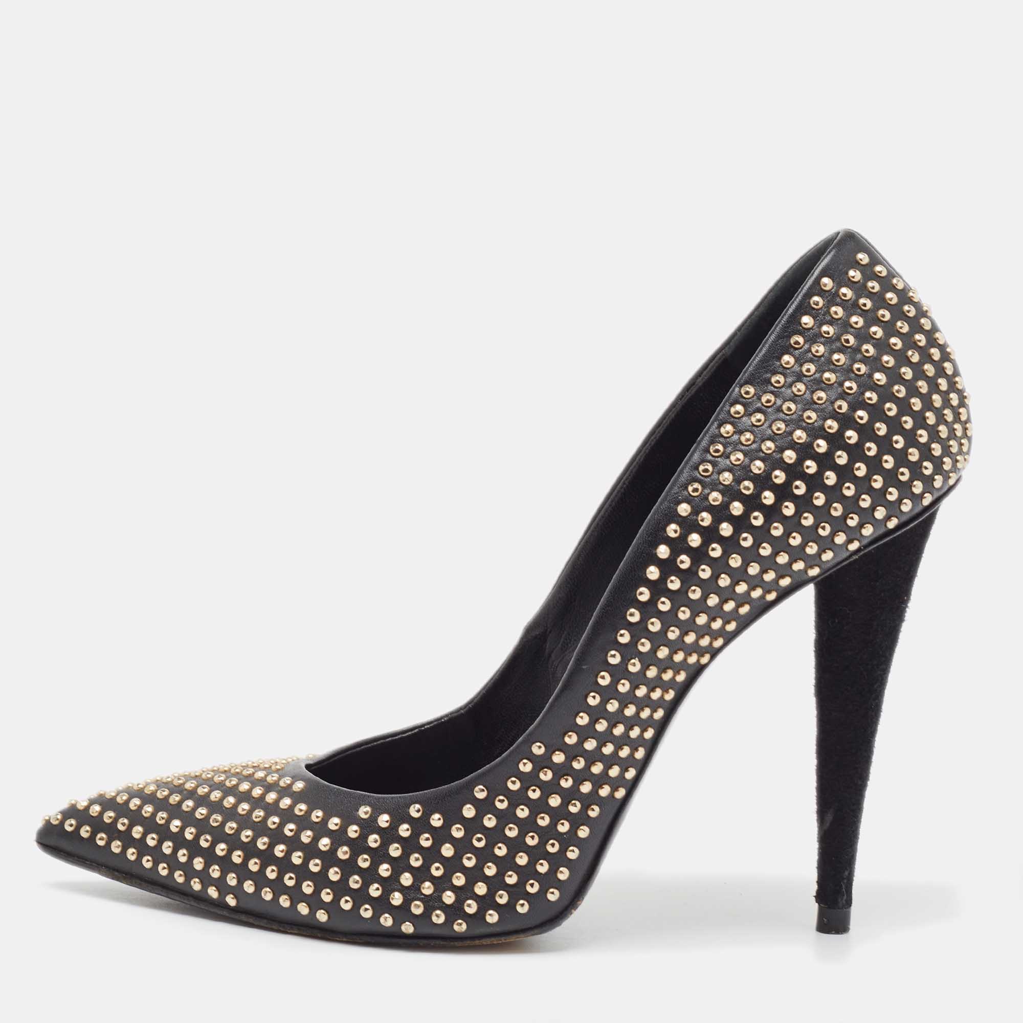 Giuseppe Zanotti Black Studded Suede Ester Pumps Size 36.5, Pumps - Luxury Closet catalog